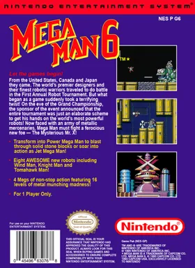 Mega Man 6 (USA) box cover back